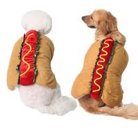 HKM-2653629 Cute Hot Dog Costume for Dogs and Cats - Fun Sandwich Outfit for Pets