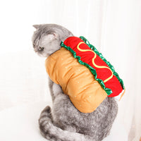 HKM-2653629 Cute Hot Dog Costume for Dogs and Cats - Fun Sandwich Outfit for Pets