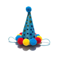 HKM-2653629 Pet Birthday Triangle Towel Set - Pink & Blue Towels with Triangle Hats and Crown for All Seasons