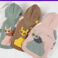 HKM-2653885 Cozy Cotton Autumn Coat for Small Dogs in Green, Coffee, and Pink