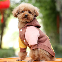 HKM-2653885 Cozy Cotton Autumn Coat for Small Dogs in Green, Coffee, and Pink