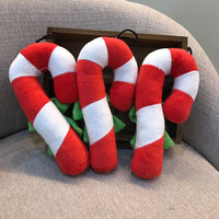 HKM-2654269 Christmas Candy Cane Plush Pet Toy - Sounding Design, 21x10cm