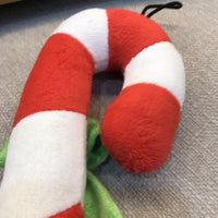 HKM-2654269 Christmas Candy Cane Plush Pet Toy - Sounding Design, 21x10cm