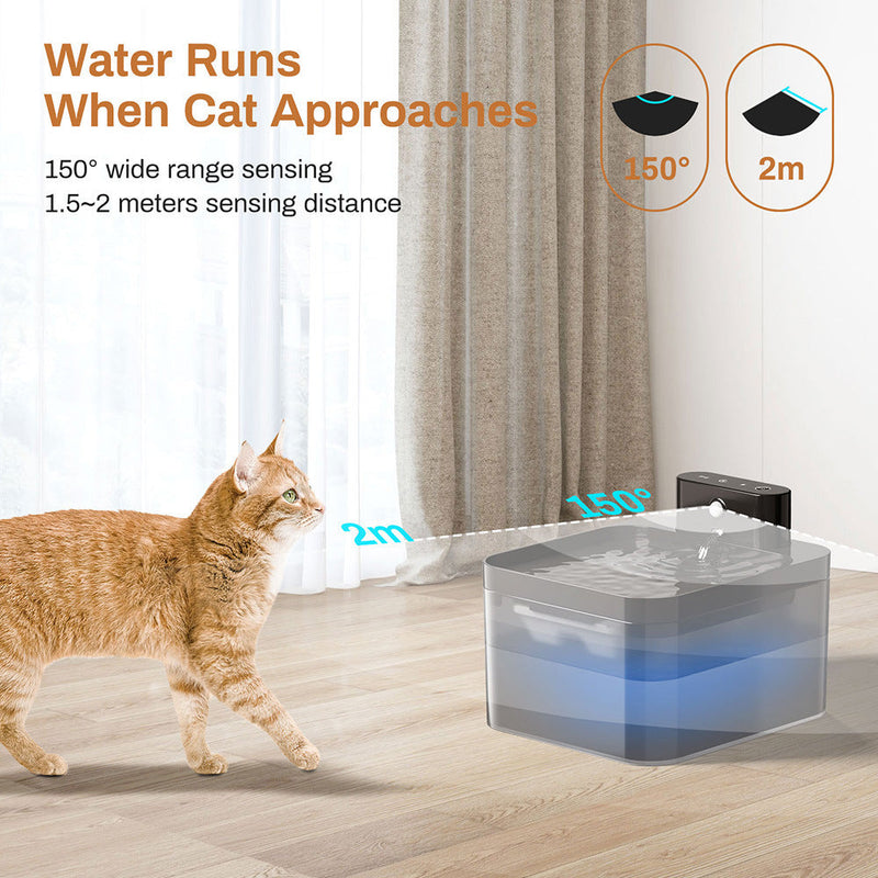 HKM-2655293 Automatic Stainless Steel Pet Water Fountain with 3.2L Capacity and Induction Sensor