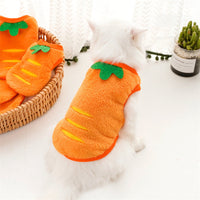 HKM-2655805 Cozy Puppy Orange Carrot Costume - Warm Coral Fleece Pet Clothing for Small Dogs