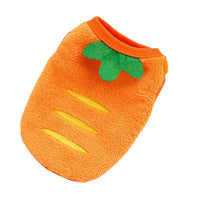 HKM-2655805 Cozy Puppy Orange Carrot Costume - Warm Coral Fleece Pet Clothing for Small Dogs