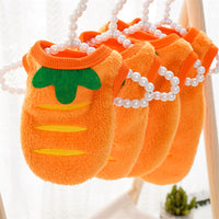 HKM-2655805 Cozy Puppy Orange Carrot Costume - Warm Coral Fleece Pet Clothing for Small Dogs