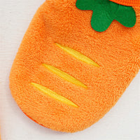 HKM-2655805 Cozy Puppy Orange Carrot Costume - Warm Coral Fleece Pet Clothing for Small Dogs