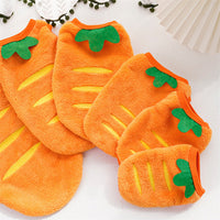 HKM-2655805 Cozy Puppy Orange Carrot Costume - Warm Coral Fleece Pet Clothing for Small Dogs