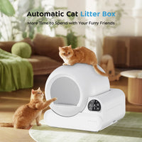 HKM-265683 Smart Automatic Self-Cleaning Cat Litter Box with Odor Control and Monitoring, 65L Capacity