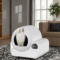 HKM-265683 Smart Automatic Self-Cleaning Cat Litter Box with Odor Control and Monitoring, 65L Capacity