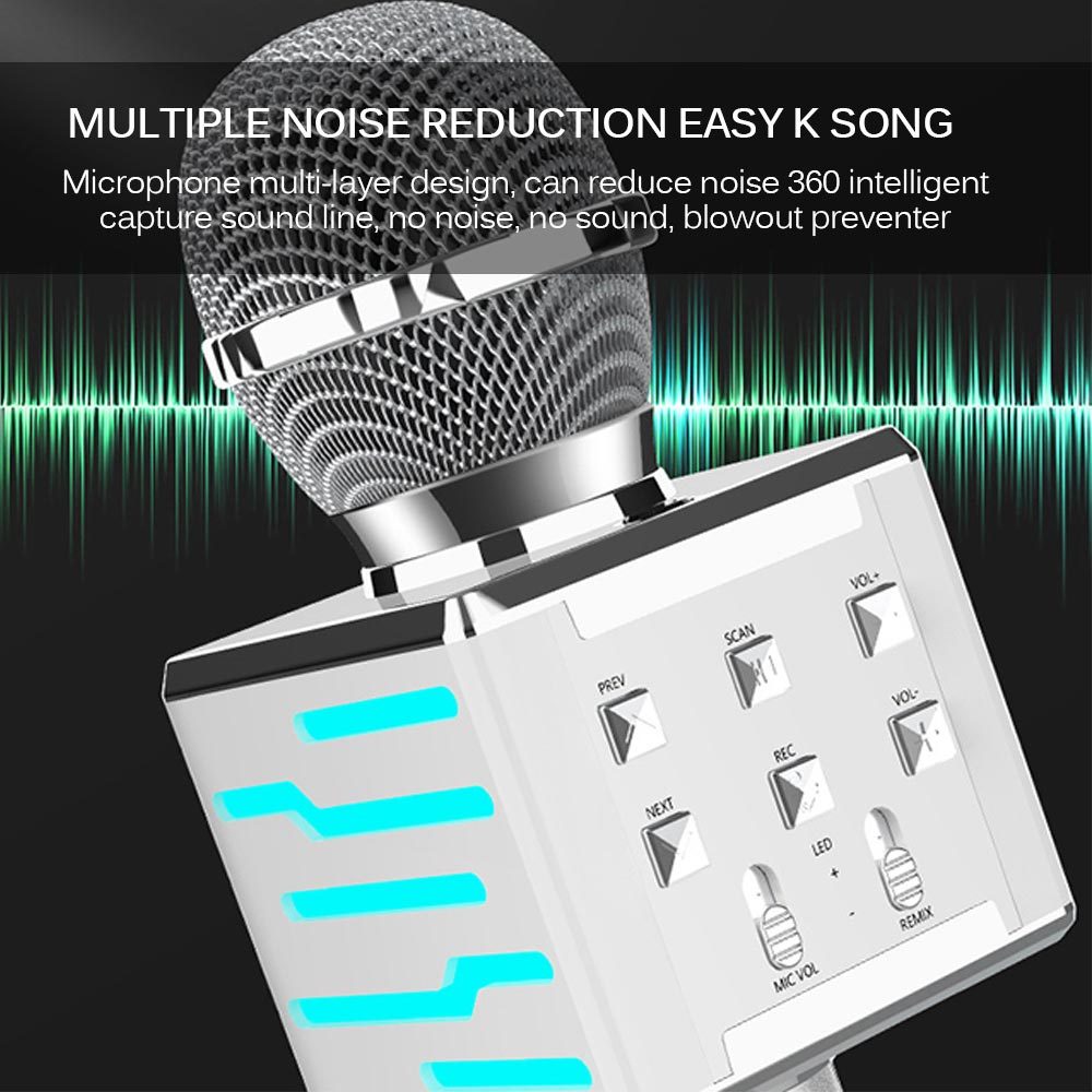 HKM-265747 Wireless Bluetooth Condenser Microphone for Home, Music, and Conferences - Super Cardioid Design