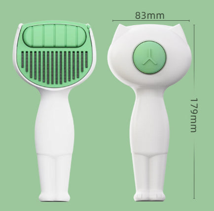 HKM-2660797 Pet Hair Removal Comb - One-Click Cleaning Tool, ABS & Stainless Steel, 179mm x 83mm x 51mm