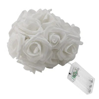 HKM-266195 40 LED Rose Flower String Lights - 10ft Battery Operated Decorative Lights for Weddings, Anniversaries, and Home Decor