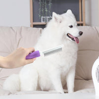 HKM-2662461 Detangling Grooming Comb for Cats and Dogs with Stainless Steel Teeth for Safe Knot Removal and Shiny Coat