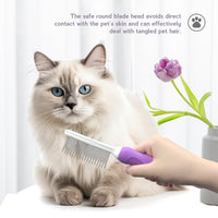 HKM-2662461 Detangling Grooming Comb for Cats and Dogs with Stainless Steel Teeth for Safe Knot Removal and Shiny Coat