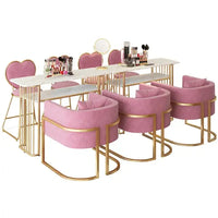 HKM-266259 Modern Multi-Function Nail Manicure Table and Chair Set for Beauty Salons