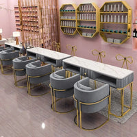 HKM-266259 Modern Multi-Function Nail Manicure Table and Chair Set for Beauty Salons