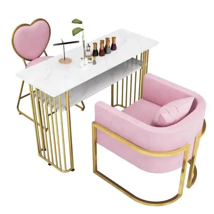 HKM-266259 Modern Multi-Function Nail Manicure Table and Chair Set for Beauty Salons
