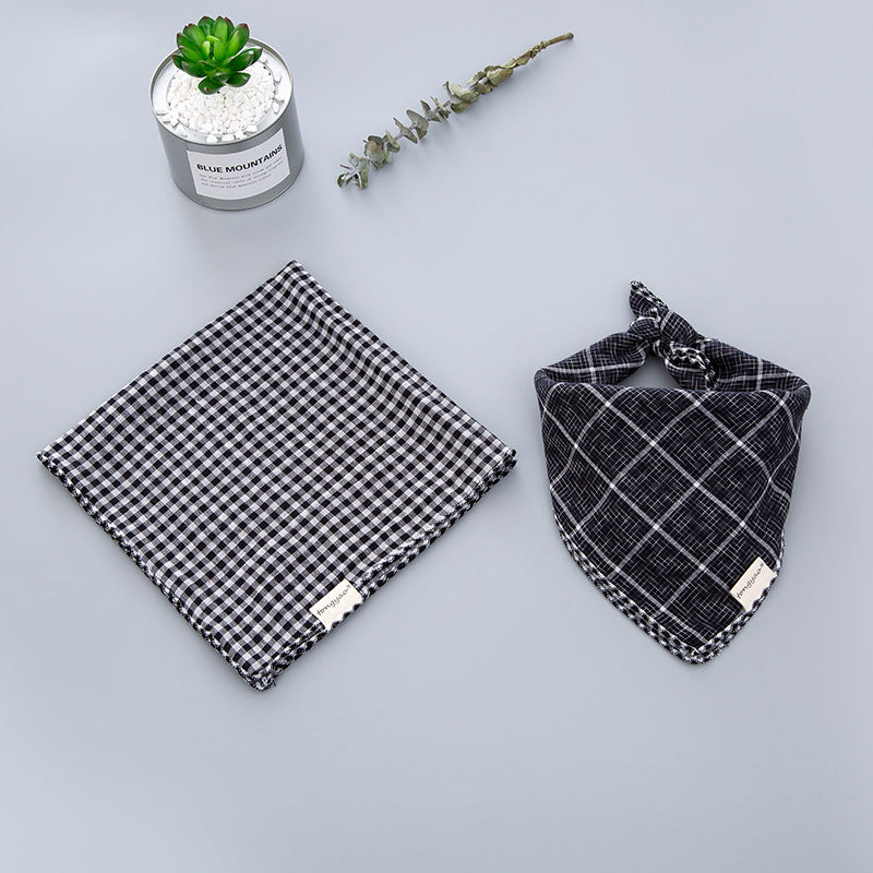 HKM-2663357 Double-Sided Cotton Dog Turban Scarf - 45cm Water Absorbent Pet Accessory