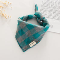 HKM-2663357 Double-Sided Cotton Dog Turban Scarf - 45cm Water Absorbent Pet Accessory