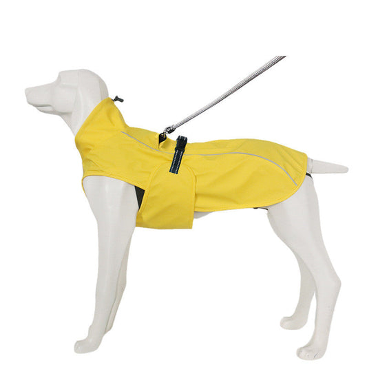 HKM-2663357 Waterproof Solid Color Casual Raincoat for Dogs in Lake Blue and Yellow