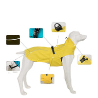 HKM-2663357 Waterproof Solid Color Casual Raincoat for Dogs in Lake Blue and Yellow