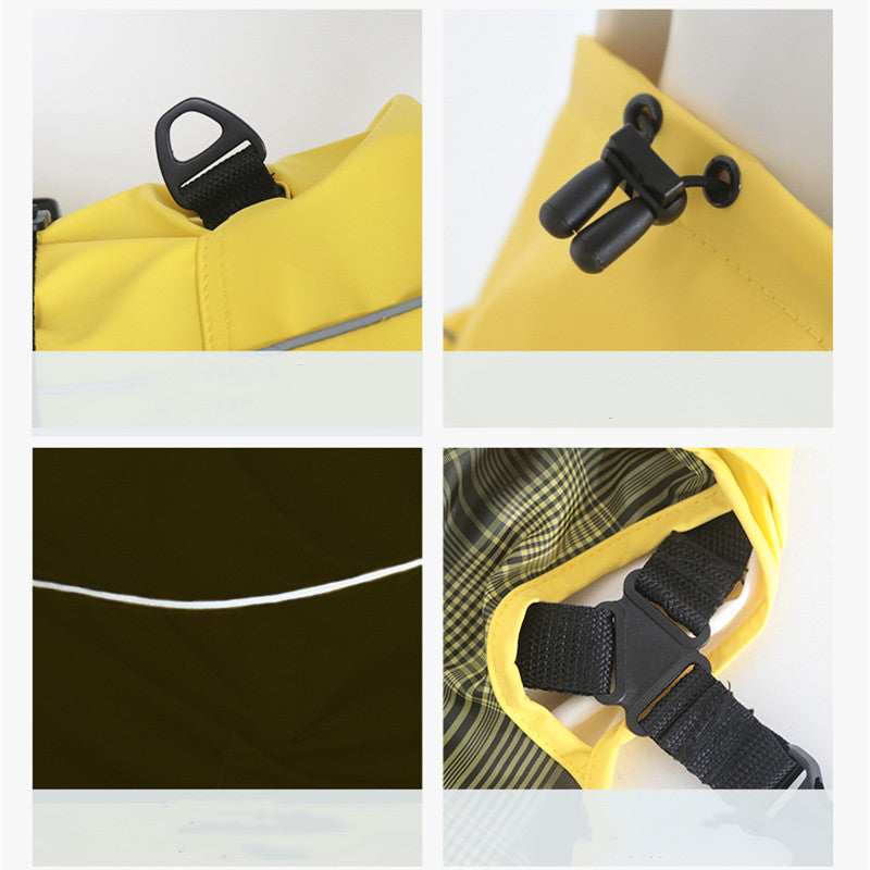 HKM-2663357 Waterproof Solid Color Casual Raincoat for Dogs in Lake Blue and Yellow