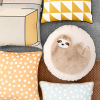 HKM-266451 Cute Plush Fur Cushion Cover - Cartoon Sloth and Sheep Design for Children, Soft and Cozy Pillowcase - 45x45cm, 35x50cm, 50cm Diameter Options
