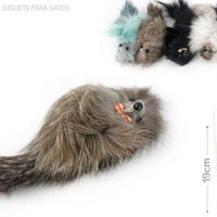 HKM-2664637 Real Hair Fox Cat Toy for Interactive Playtime and Enrichment