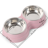HKM-2665149 Two-in-One Water and Food Bowl for Dogs - Eco-Friendly Straw Material - 24.5 x 13.5 x 4.6cm - Available in Blue, Green, Pink