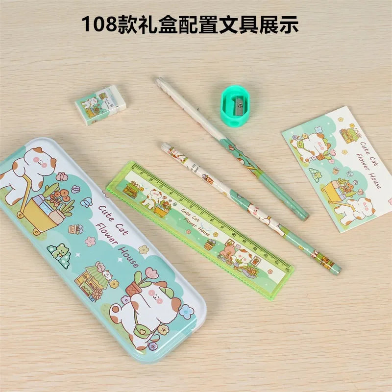 HKM-266515 Kawaii Children's Stationery Set - Six-Piece Hand Pencil Gift Box for School Use