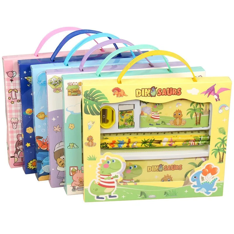 HKM-266515 Kawaii Children's Stationery Set - Six-Piece Hand Pencil Gift Box for School Use