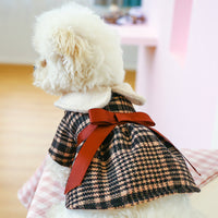 HKM-2665533 Tartan-Inspired Warm Princess Dog Skirt for Casual Wear