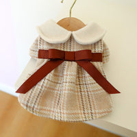 HKM-2665533 Tartan-Inspired Warm Princess Dog Skirt for Casual Wear