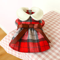 HKM-2665533 Tartan-Inspired Warm Princess Dog Skirt for Casual Wear