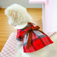 HKM-2665533 Tartan-Inspired Warm Princess Dog Skirt for Casual Wear