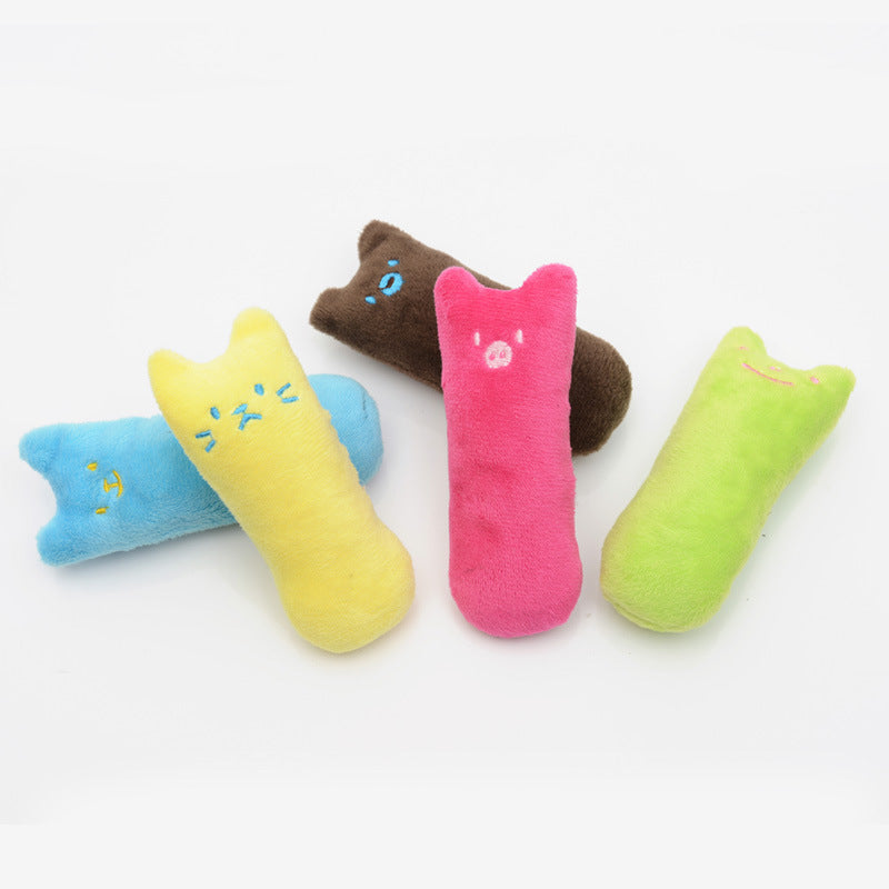 HKM-266579 Interactive Catnip Plush Toys for Teeth Grinding and Clawing - Various Colors