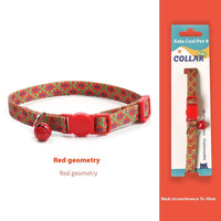 HKM-2666941 Woven Collar with Bell for Cats | Anti-suffocation Safety Buckle in Various Patterns and Colors