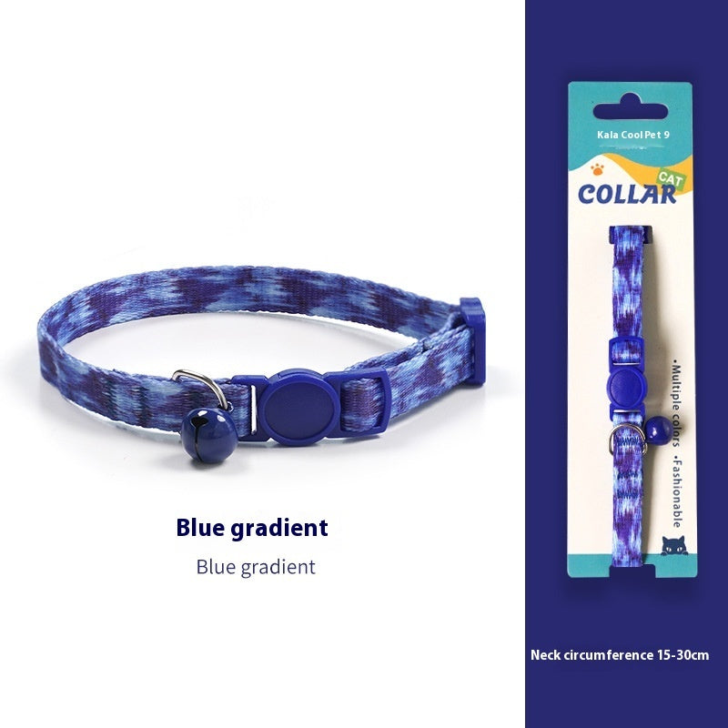 HKM-2666941 Woven Collar with Bell for Cats | Anti-suffocation Safety Buckle in Various Patterns and Colors