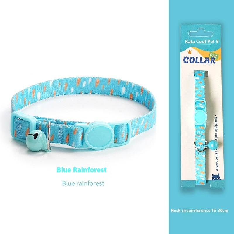 HKM-2666941 Woven Collar with Bell for Cats | Anti-suffocation Safety Buckle in Various Patterns and Colors