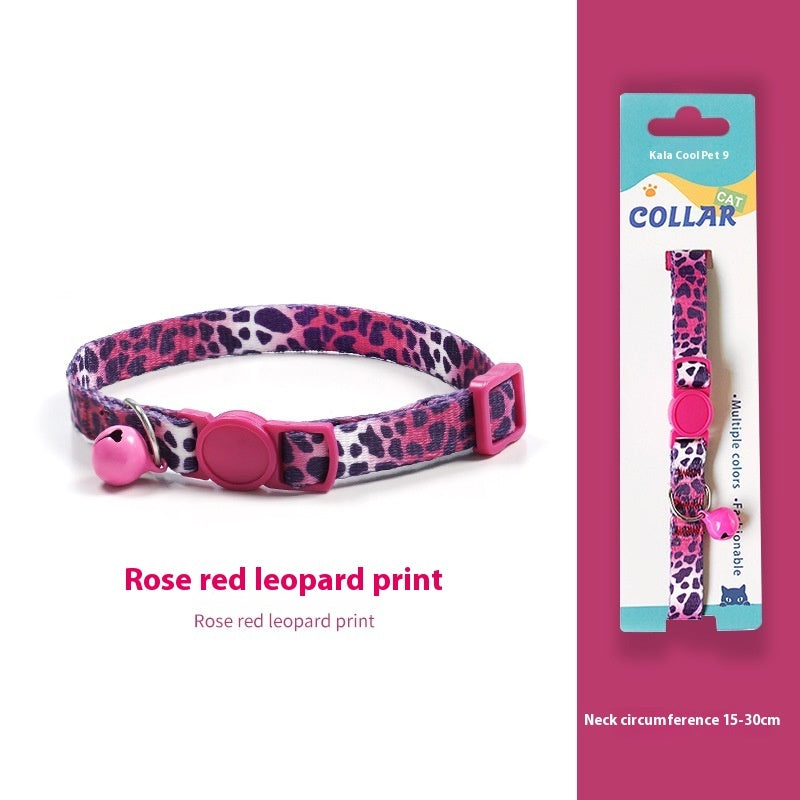 HKM-2666941 Woven Collar with Bell for Cats | Anti-suffocation Safety Buckle in Various Patterns and Colors