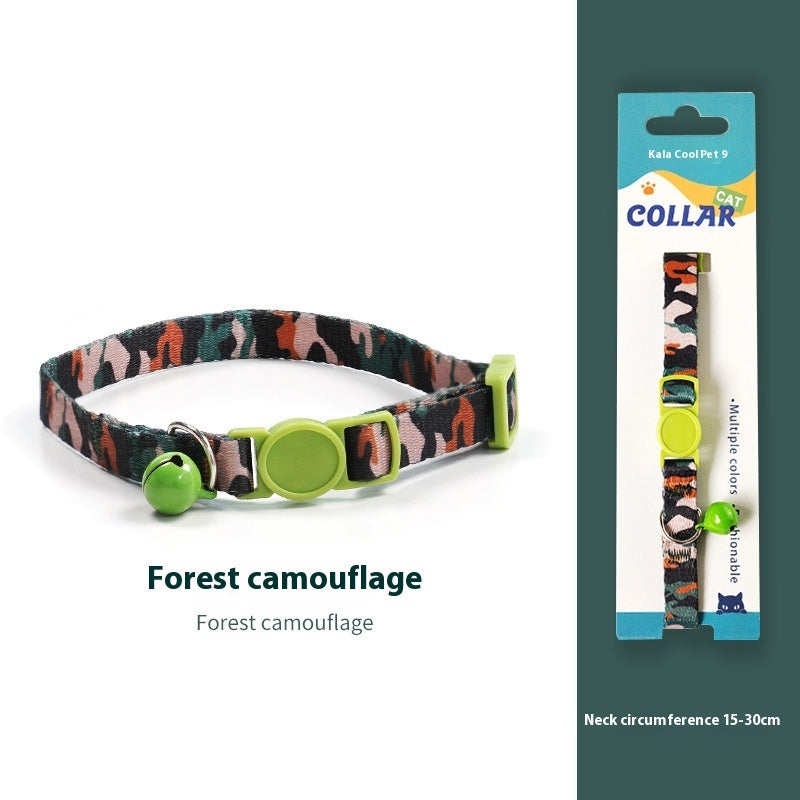 HKM-2666941 Woven Collar with Bell for Cats | Anti-suffocation Safety Buckle in Various Patterns and Colors
