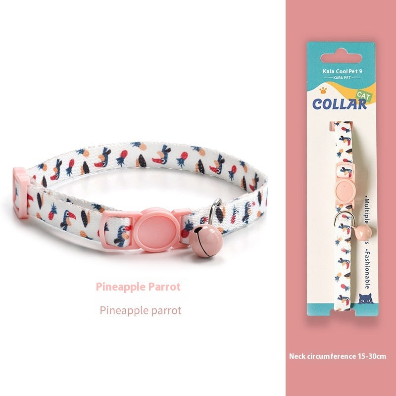HKM-2666941 Woven Collar with Bell for Cats | Anti-suffocation Safety Buckle in Various Patterns and Colors