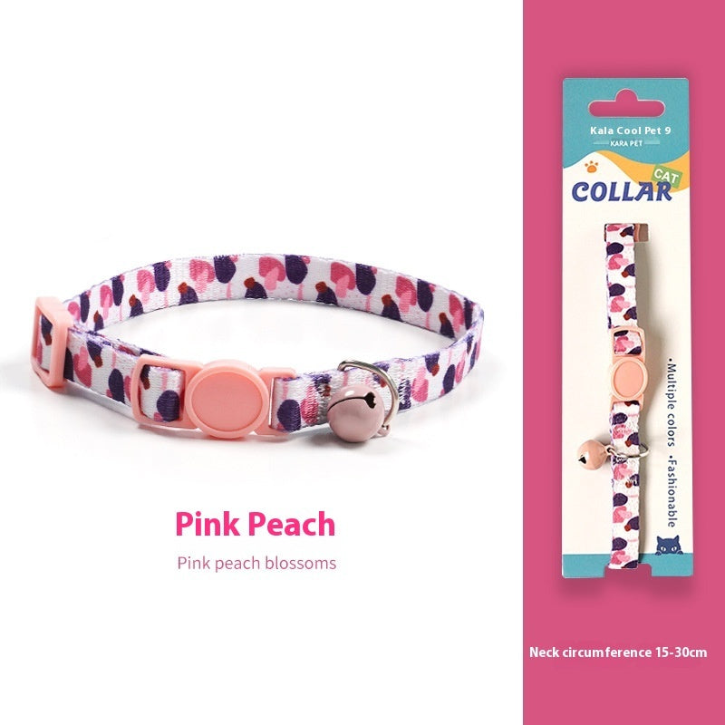 HKM-2666941 Woven Collar with Bell for Cats | Anti-suffocation Safety Buckle in Various Patterns and Colors