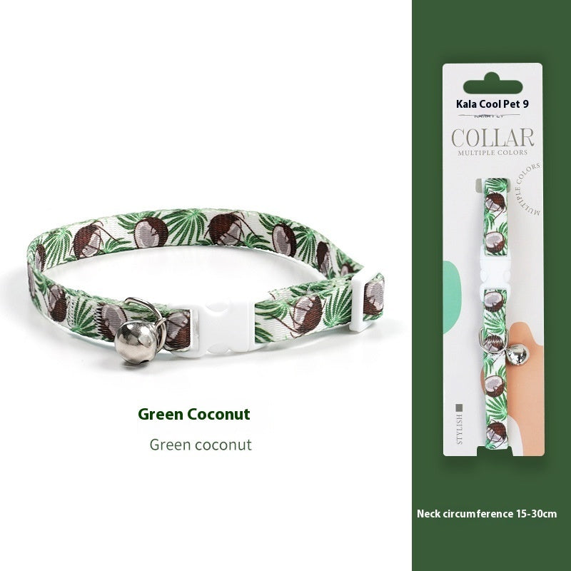 HKM-2666941 Woven Collar with Bell for Cats | Anti-suffocation Safety Buckle in Various Patterns and Colors