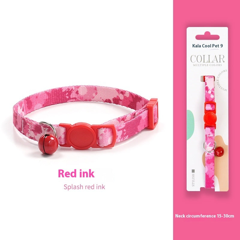 HKM-2666941 Woven Collar with Bell for Cats | Anti-suffocation Safety Buckle in Various Patterns and Colors