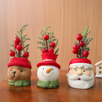HKM-266835 Resin Christmas Ornaments - Santa Claus, Snowman, Bear & Faceless Old Man Decorations