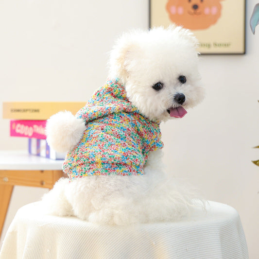 HKM-2668733 Colorful Candy Hoodie for Dogs and Cats, Unisex Pet Sweater in Polyester