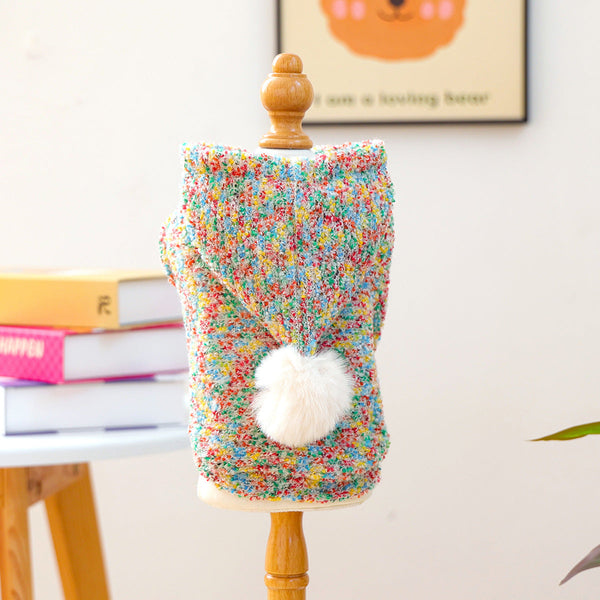 HKM-2668733 Colorful Candy Hoodie for Dogs and Cats, Unisex Pet Sweater in Polyester